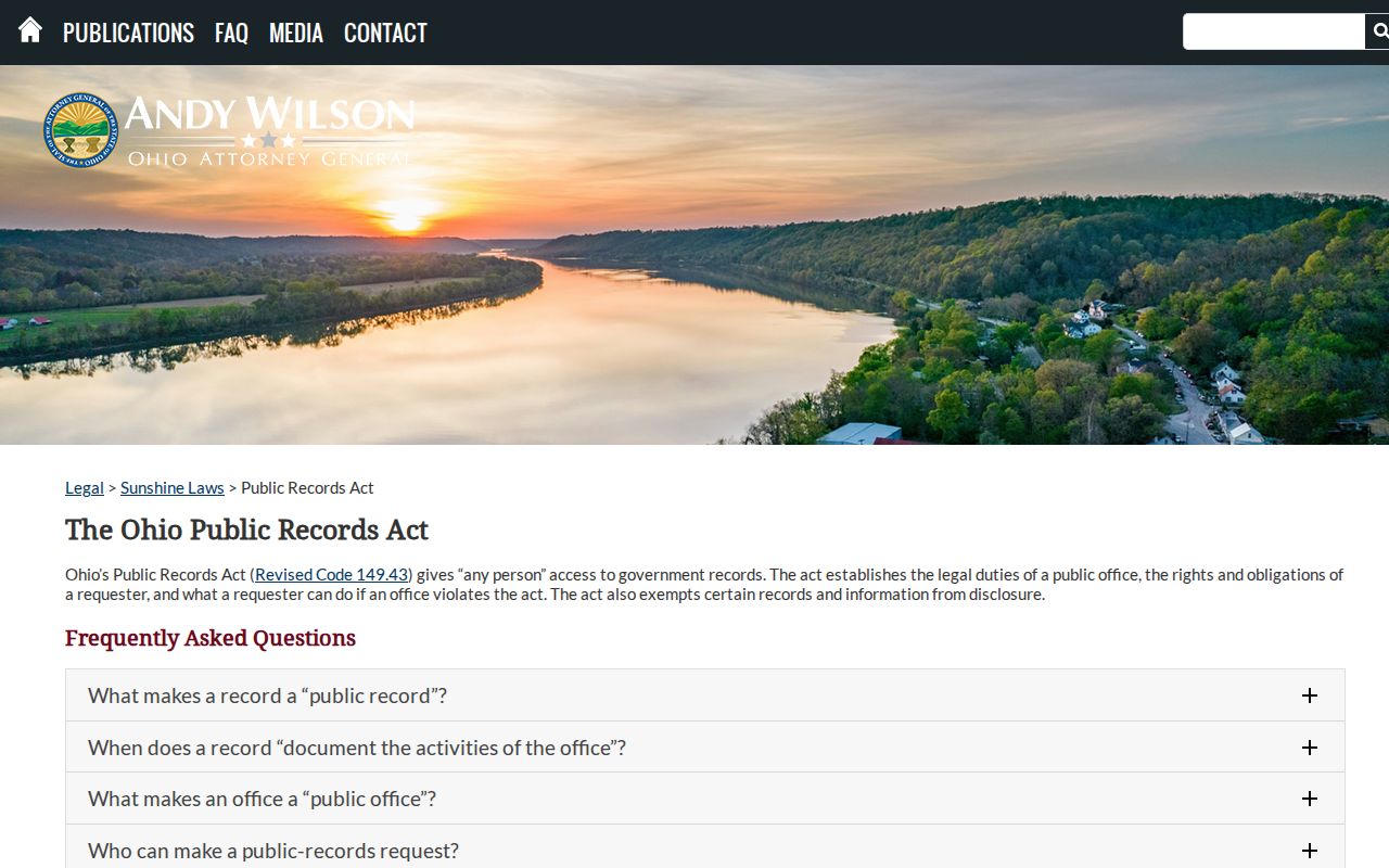 Plain Township residents directory Ohio Public Records Act guidance