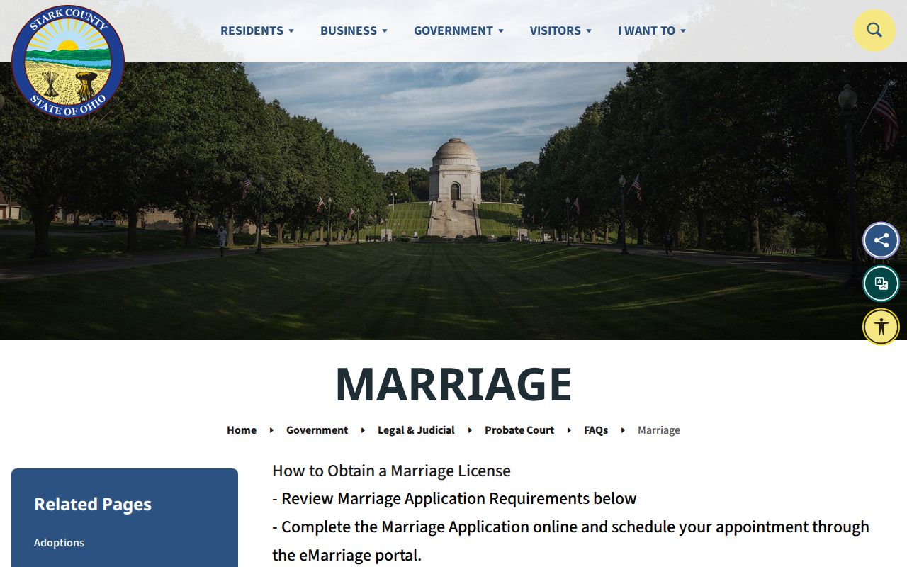 Plain Township neighbors Stark Probate marriage record path without private relationship claims