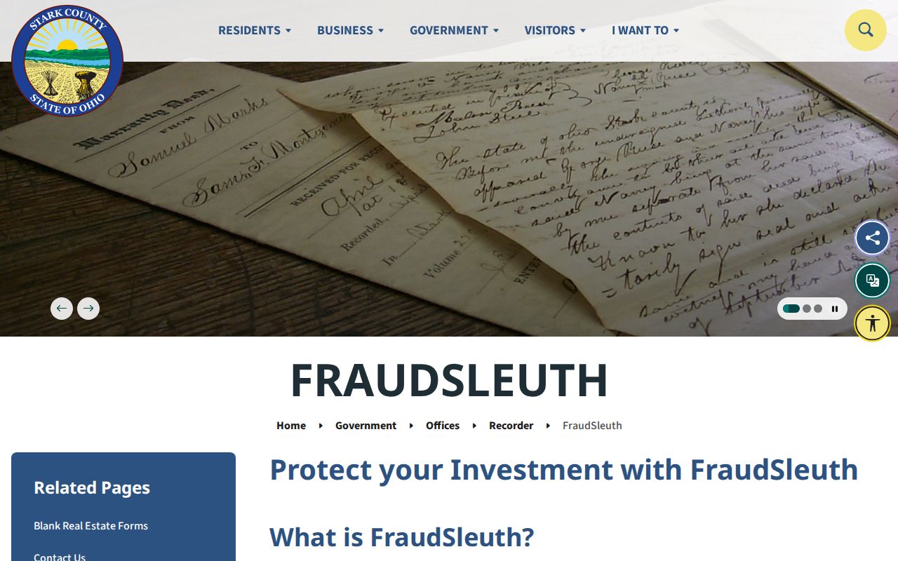 Plain Township neighbors Recorder FraudSleuth recorded-document alert information