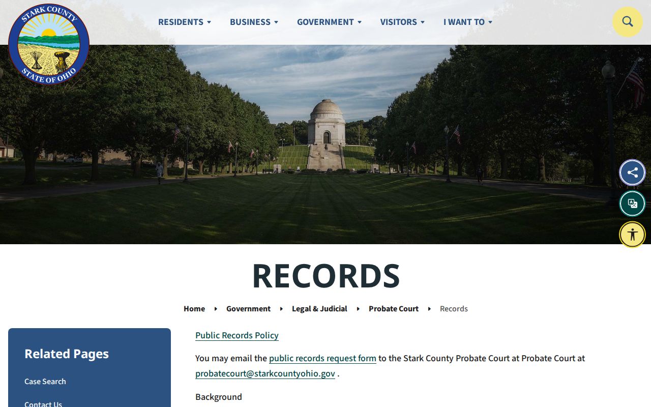Plain Township previous residents probate archival records