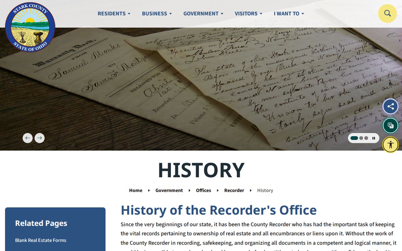Plain Township previous residents Recorder history source