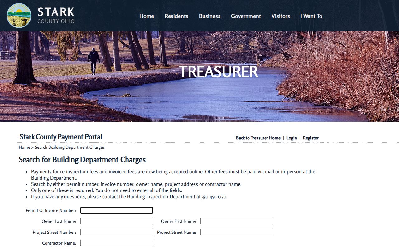 Plain Township street directory building charge search